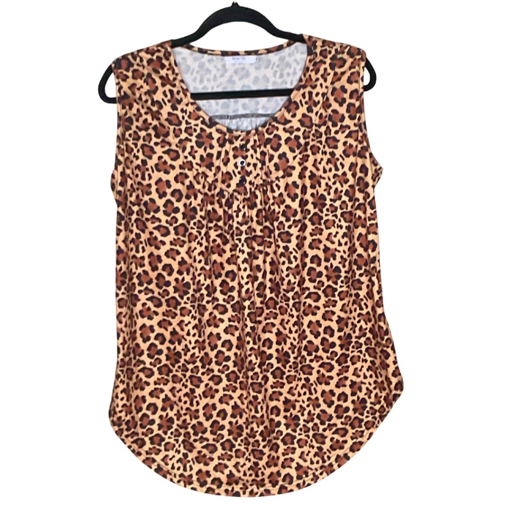 Haute Edition Leopard-Print Sleeveless Top
